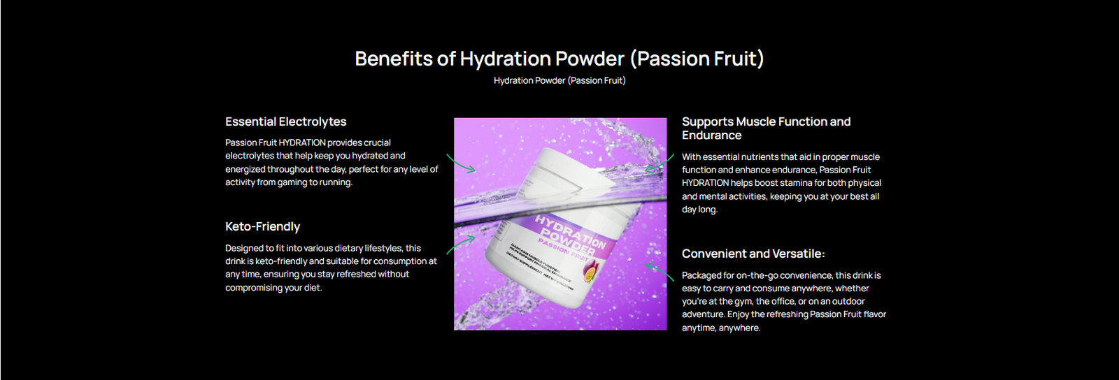 Hydration Powder (Passion Fruit) benefits