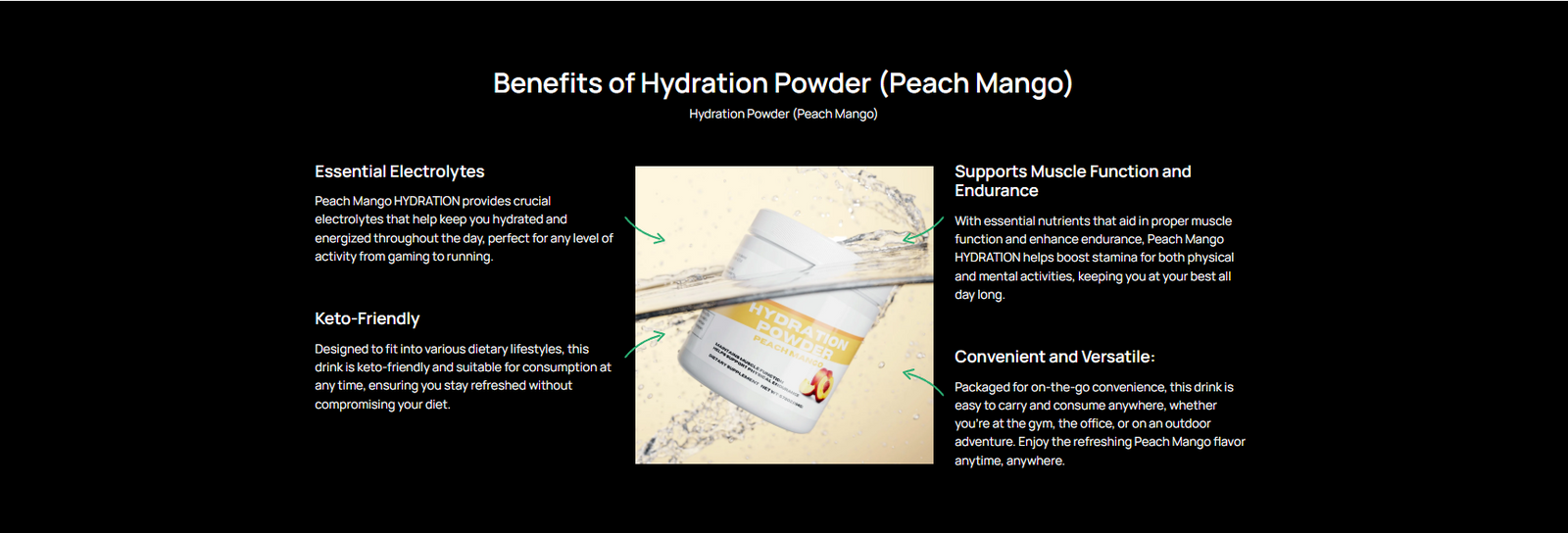 Hydration Powder (Peach Mango) benefits